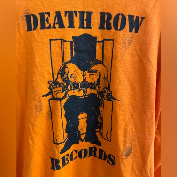 Death Row Records distressed orange LA corrections long sleeve tee - Picture 2 of 5